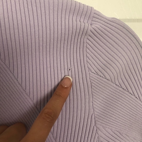 Rag & Bone New York Lilac Purple Asher Rib Long Sleeve Square Neck Top Size S - Picture 9 of 9